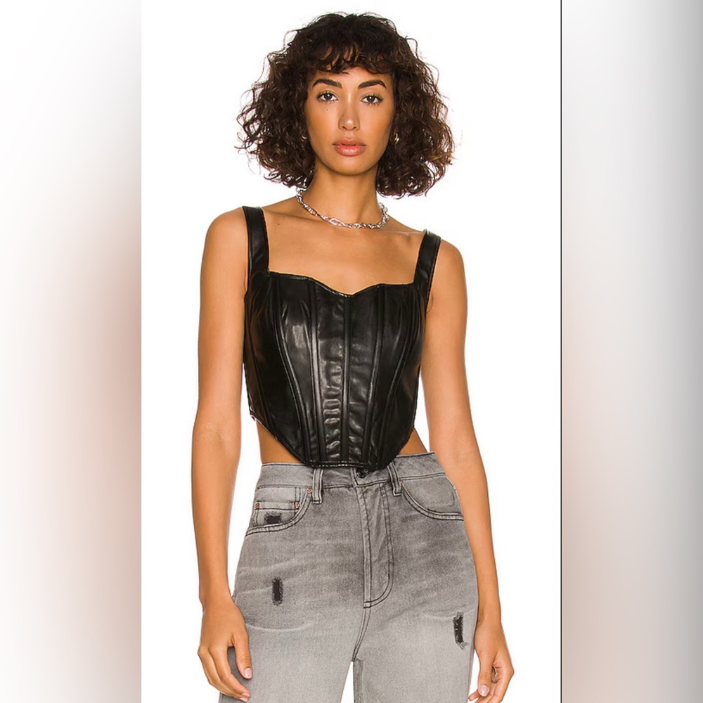 Bardot vegan leather corset bustier